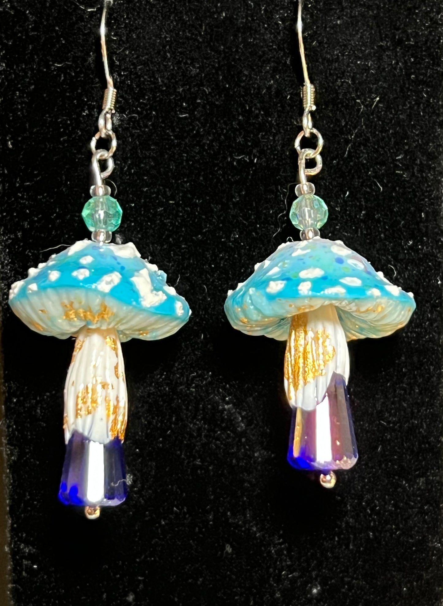 Blue Crystal Shroom Earring