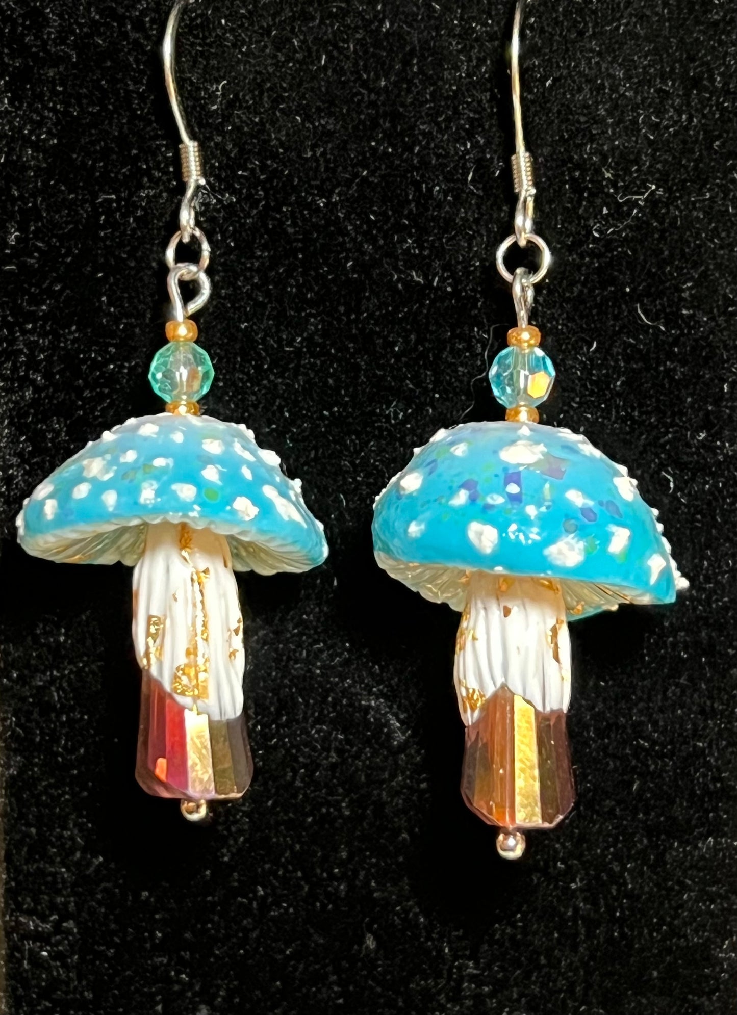 Blue Crystal Shroom Earring