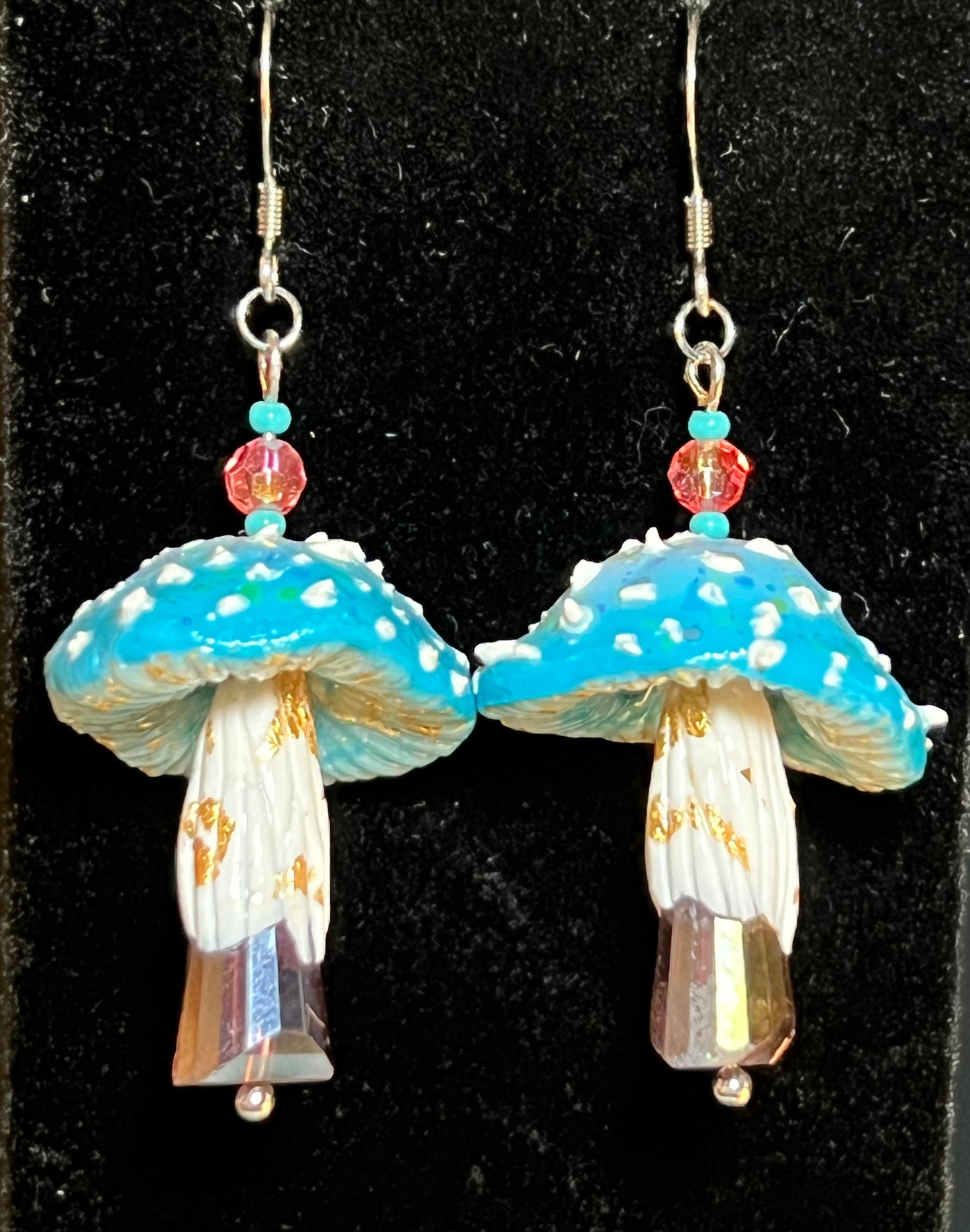 Blue Crystal Shroom Earring