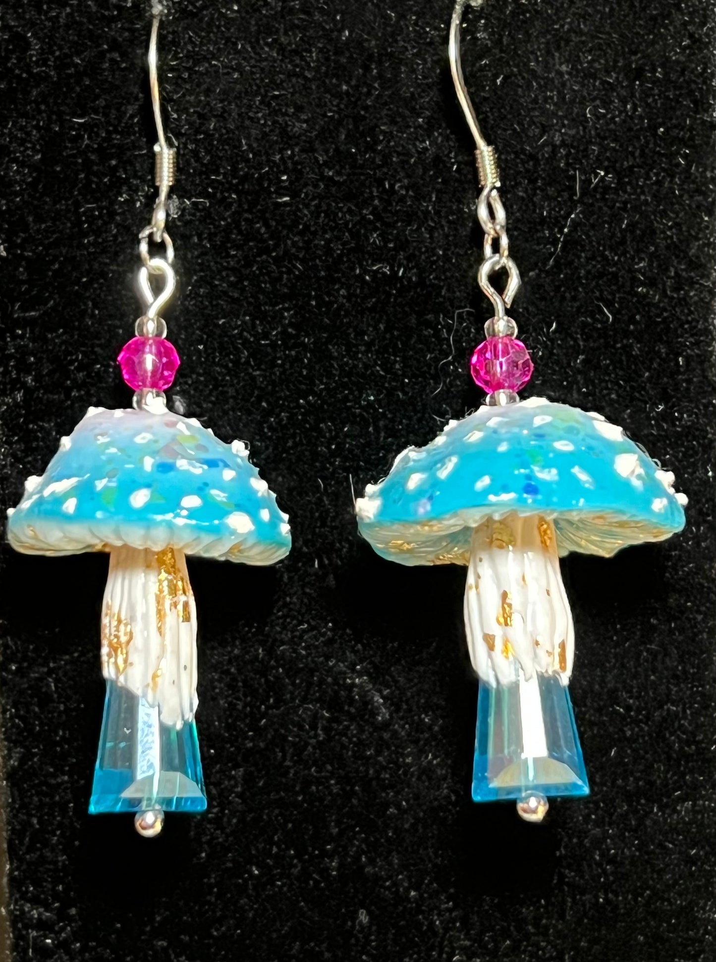 Blue Crystal Shroom Earring