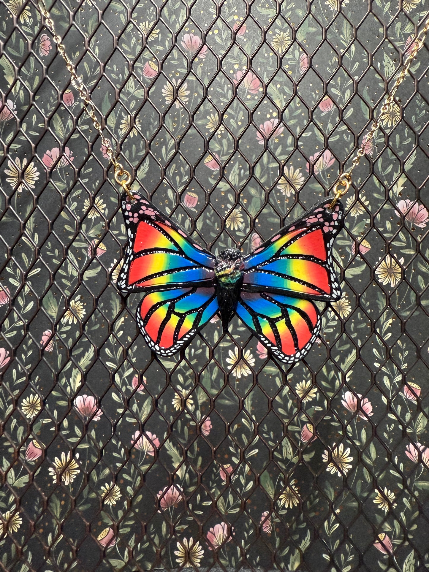Rainbow Monarch Necklace