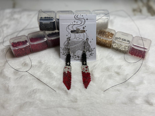 Beaded Knife Earrings