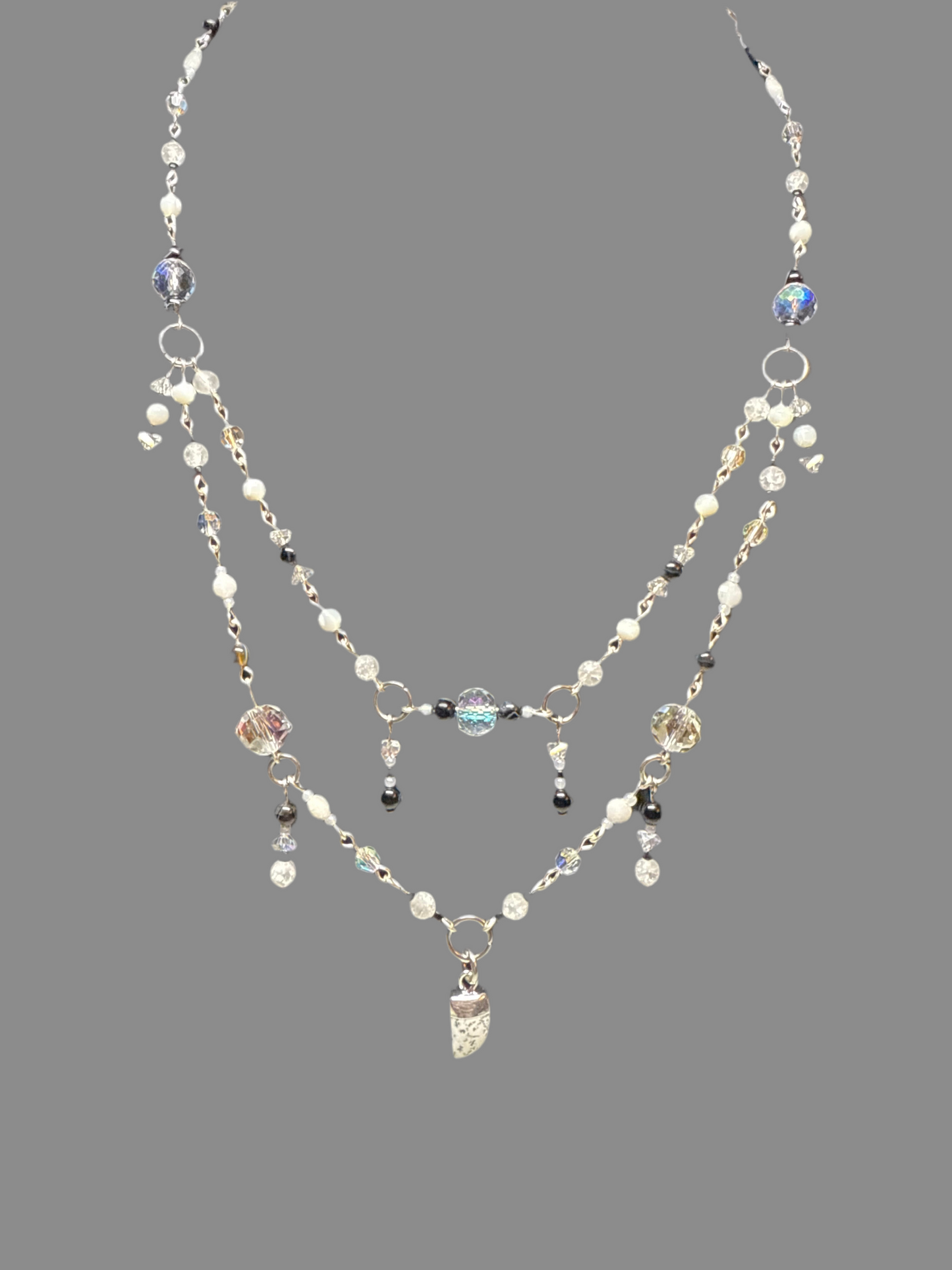 Dalmatian Jasper Tiger Claw Necklace