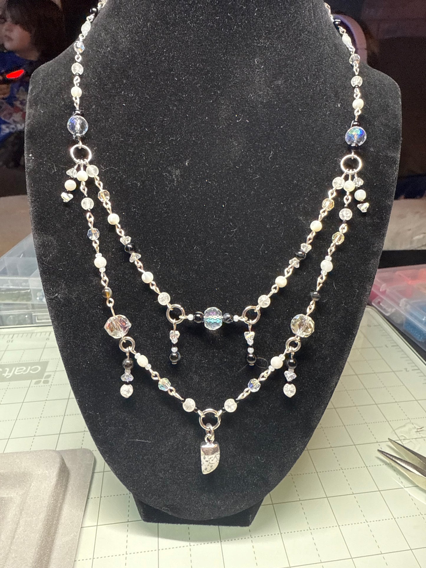 Dalmatian Jasper Tiger Claw Necklace