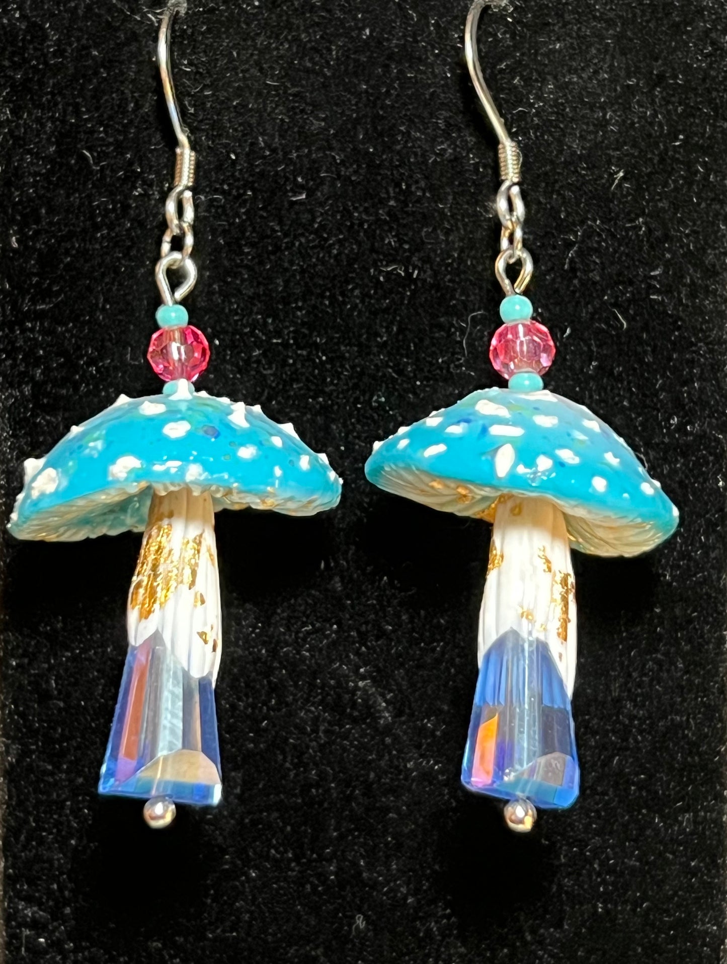 Blue Crystal Shroom Earring