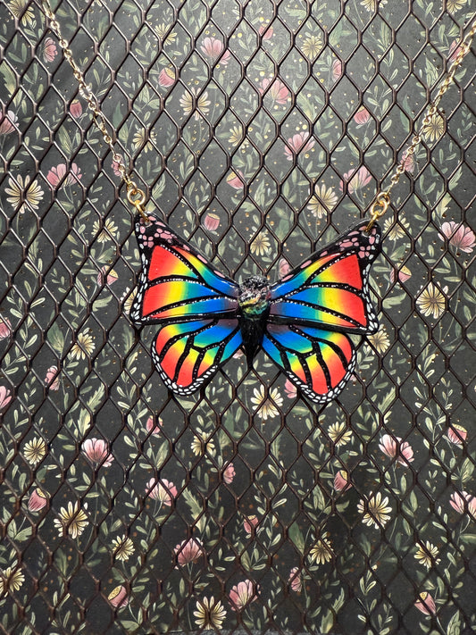 Rainbow Monarch Necklace
